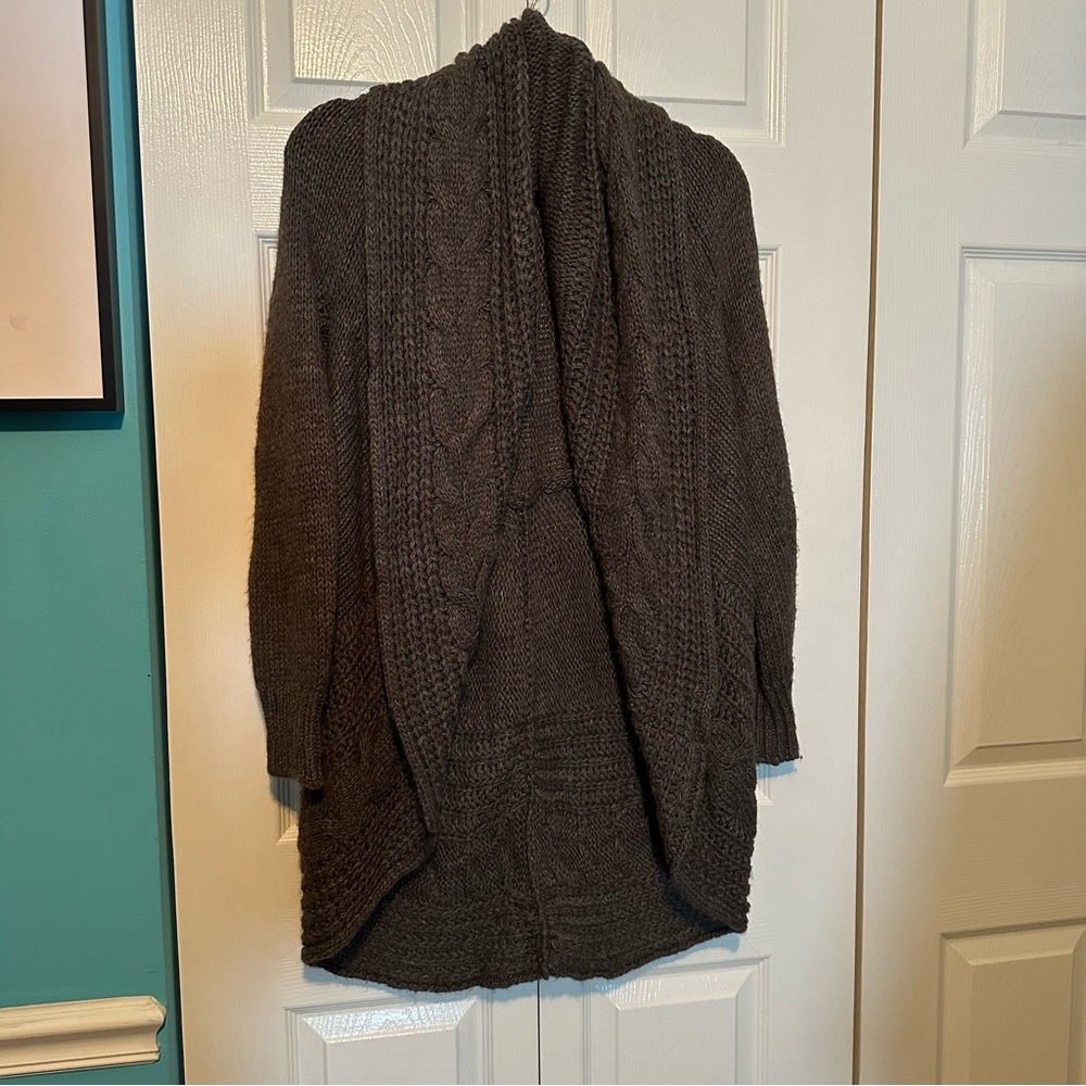 Own It Cozy Brown Cable Knit Sweater‎ Cardigan Size Small
